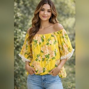 Laura Ashley Yellow Floral Blouse